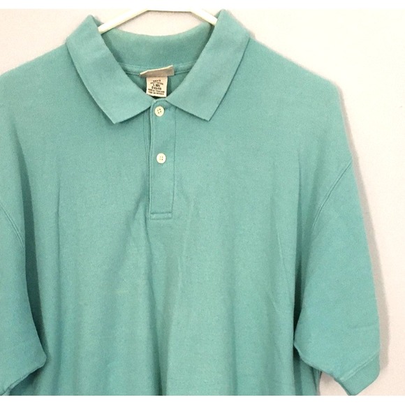 L.L. Bean Other - LL Bean Polo Shirt Mens Large Teal Green Pique Knit‎ Short Sleeve Golf Classic